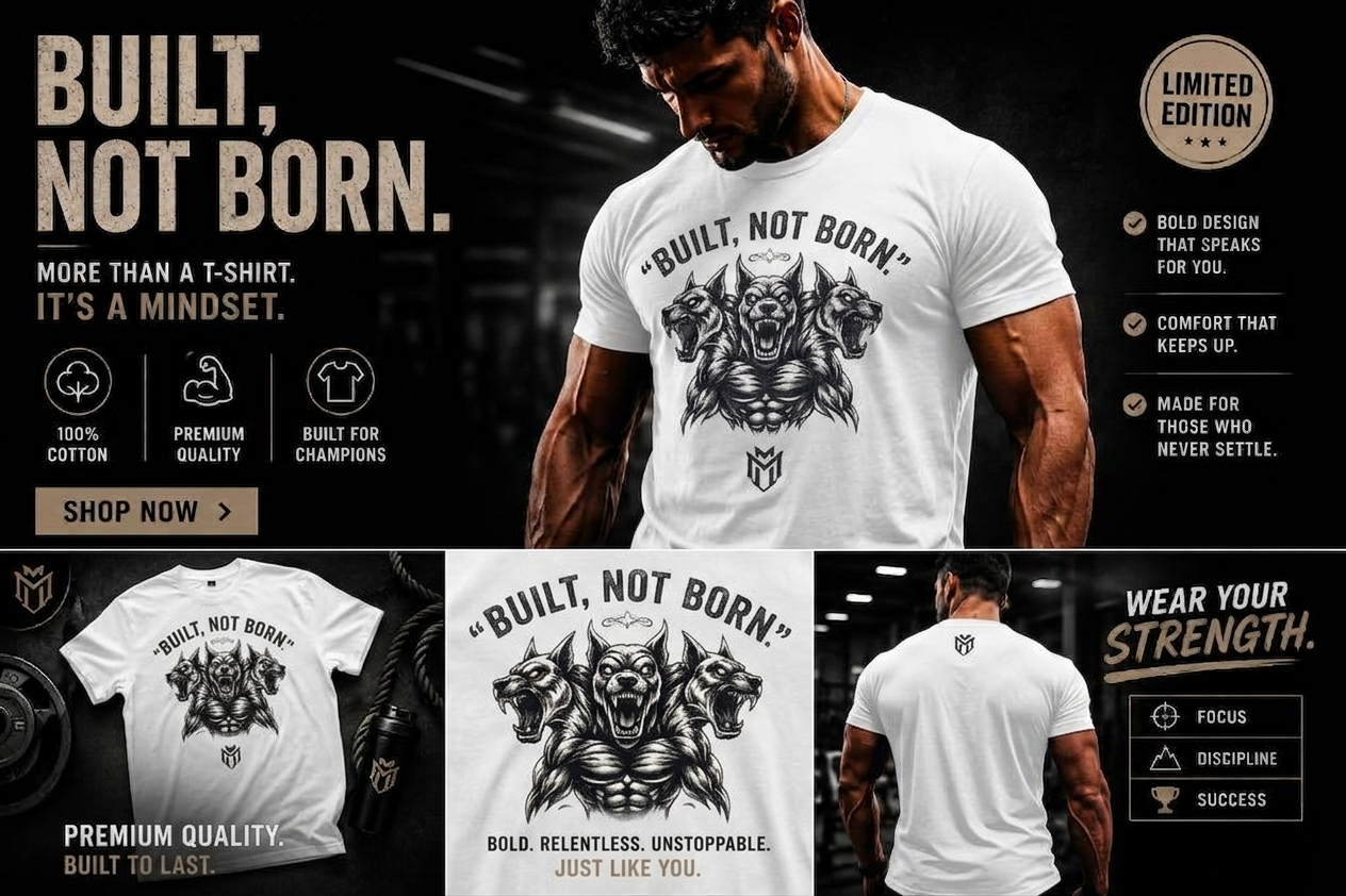 BUILT, NOT BORN, Unisex Classic Crew T-Shirt